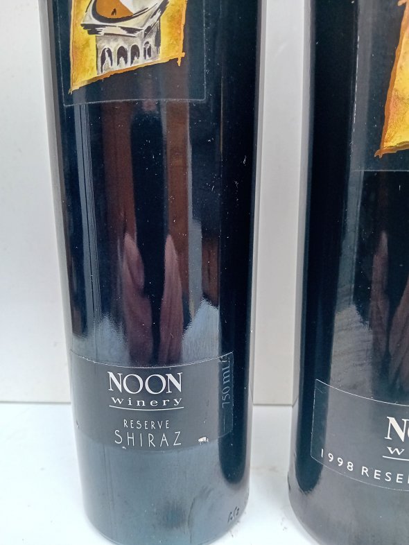 Pair of Noon Reserve wines. 1998 Cabernet Sauvignon & 2004 Shiraz, both 98 points Robert Parker.