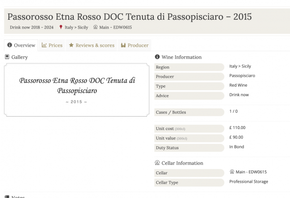 Passorosso Etna Rosso DOC Tenuta di Passopisciaro