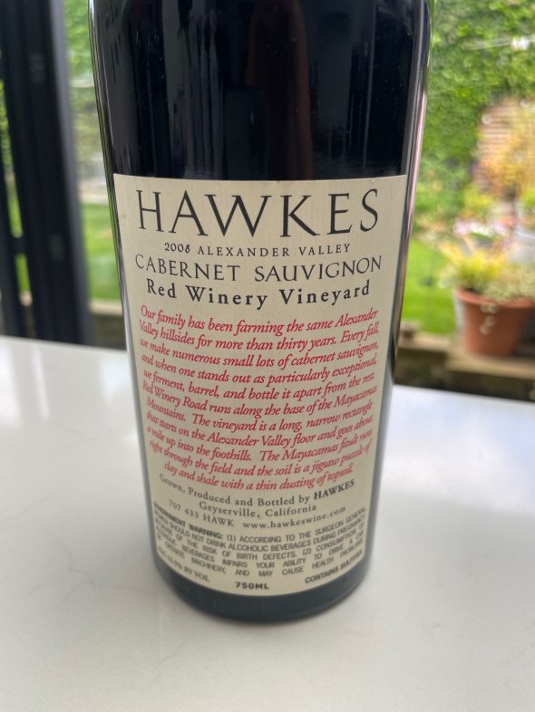 Hawkes Winery Cabernet Sauvignon Alexander Valley