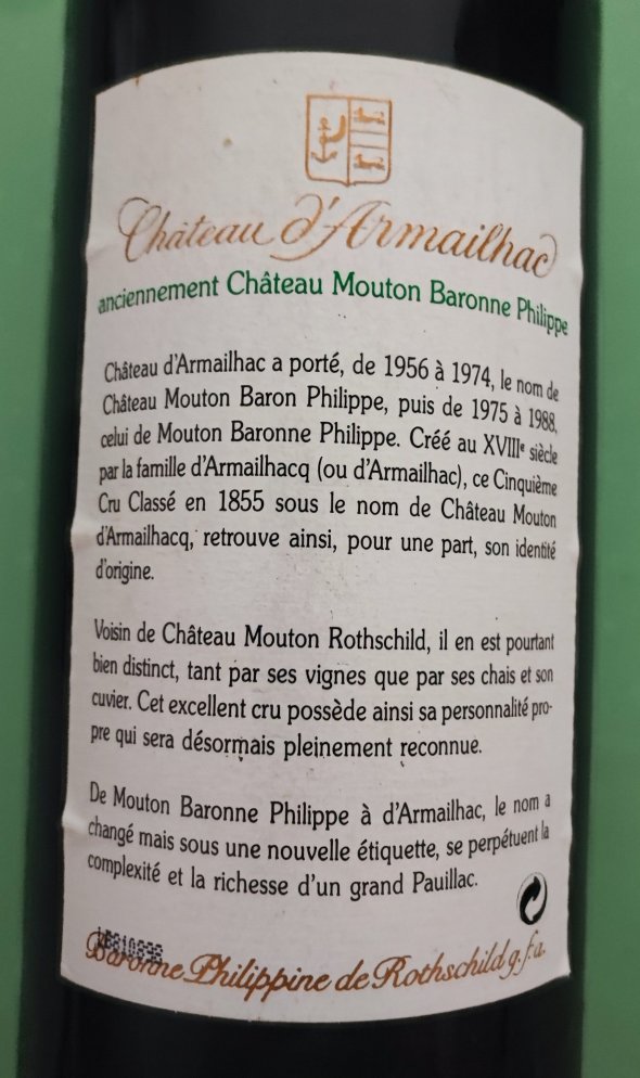 Chateau d'Armailhac 5eme Cru Classe, Pauillac