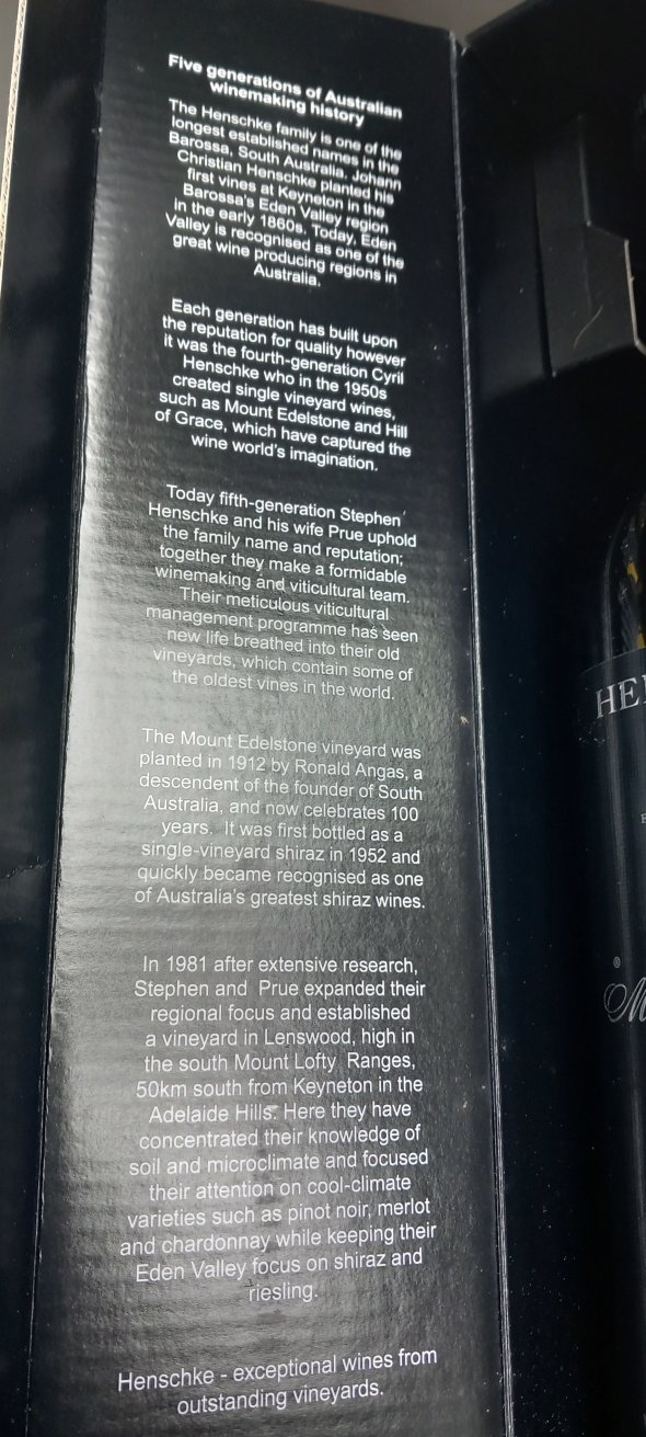 Henschke, Mount Edelstone Vineyard, Eden Valley