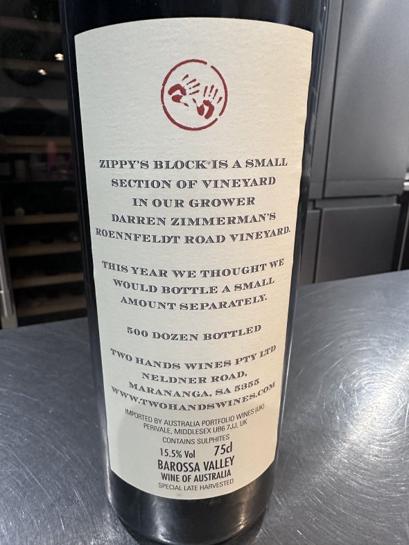 Two Hands, Zippy's Block Shiraz, Barossa Valley rp 99pts