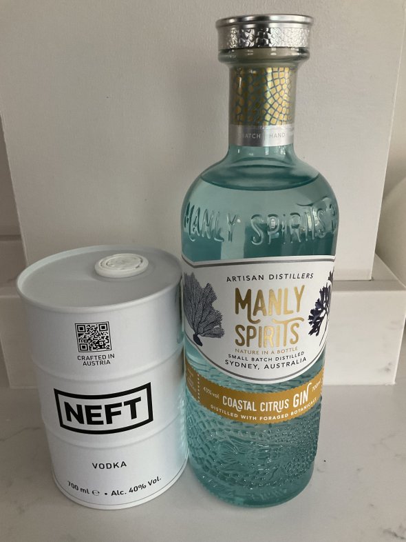 Neft, White Barrel Vodka and Manly Gin