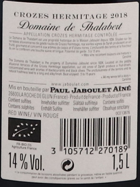 Paul Jaboulet Aine, Crozes-Hermitage, Domaine de Thalabert