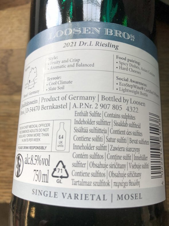 12 X Bots Dr Loosen Bros 2021 Riesling