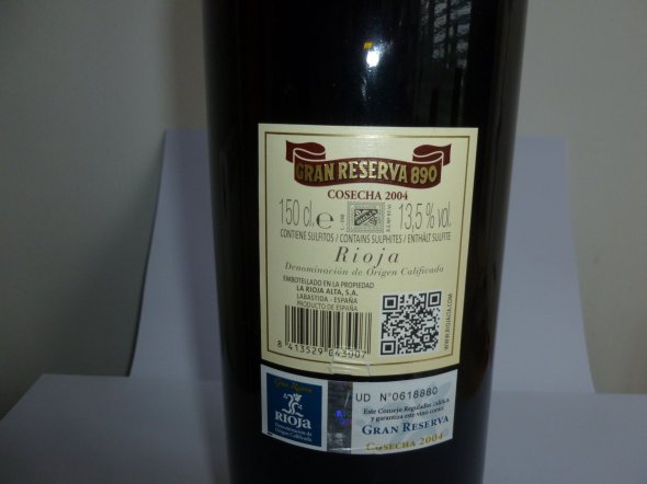 La Rioja Alta, Rioja Gran Reserva 890 Seleccion Especial