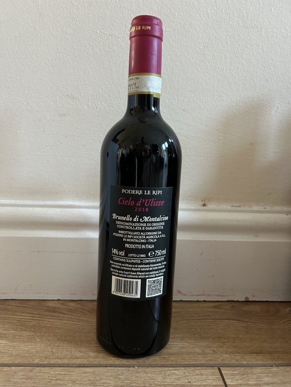 Cielo d&rsquo;Ulisse, Brunello di Montalcino, Podere Le Ripi 2018
