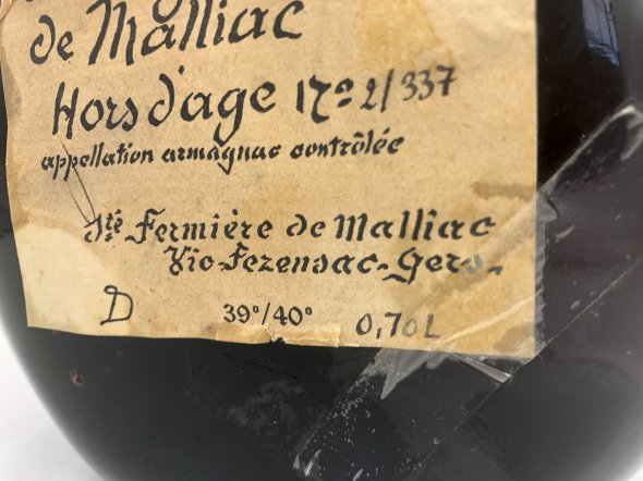 Armagnac J . De Malliac 1960/70's Hor D'age 39/40% 70Cl
