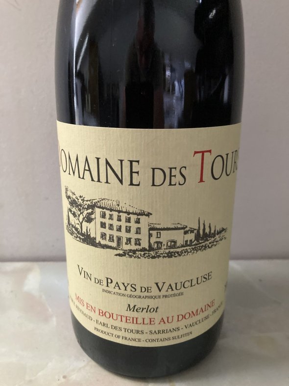 Merlot "Reserve" Domaine des Tours, Vin de Pays du Vaucluse