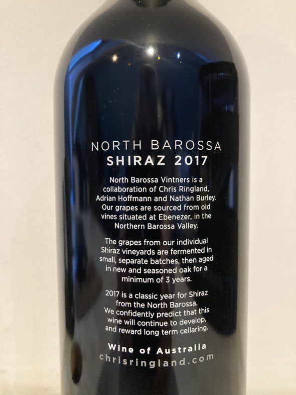 Chris Ringland North Barossa Shiraz