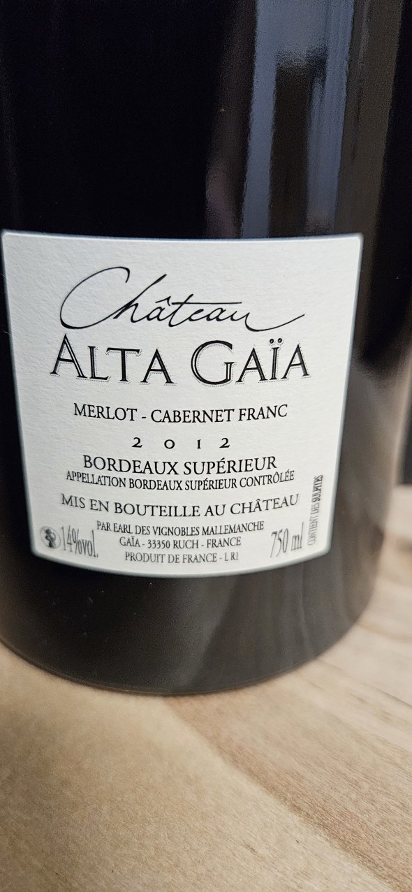 Chateau Alta Gaia, Rouge, Bordeaux Superieur