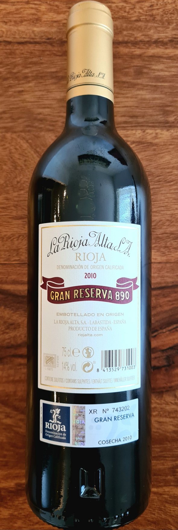 La Rioja Alta, Gran Reserva 890, Rioja