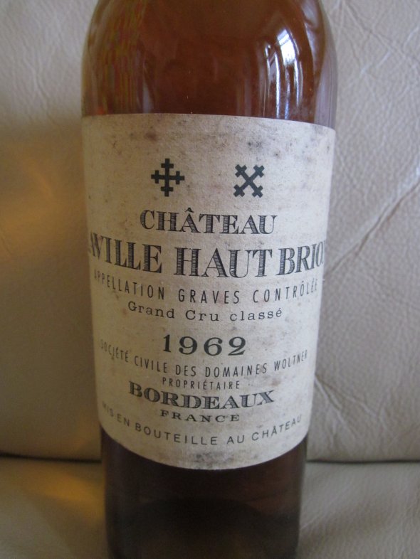 One Half Bottle of Chateau Laville Haut-Brion Cru Classe, Pessac-Leognan 1962