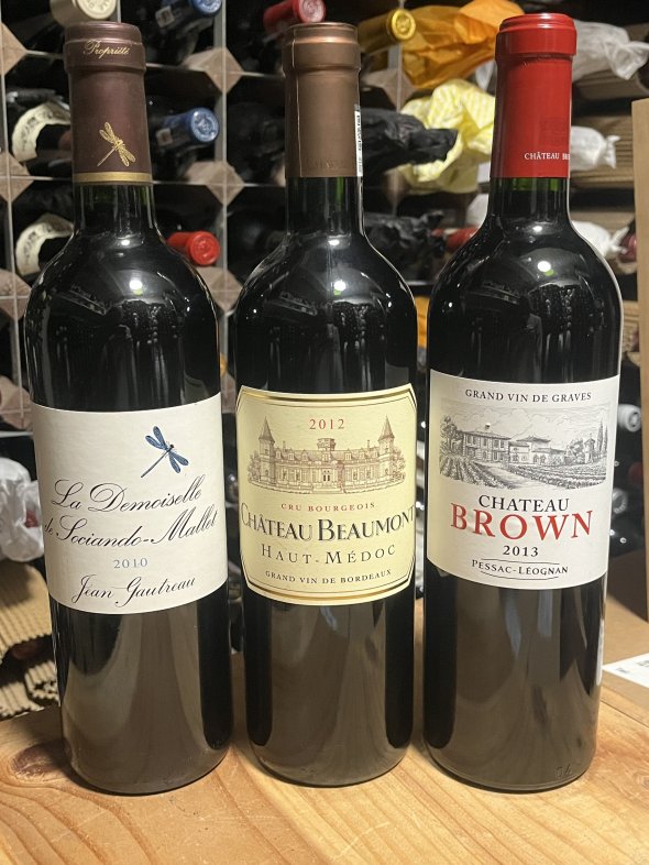 Bordeaux trio: Beaumont, Brown & Sociando-Mallet 2010/12/13