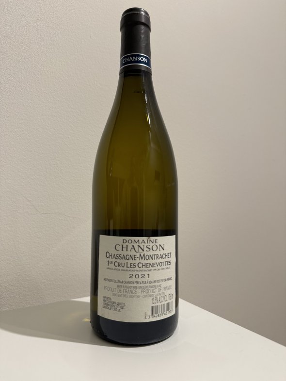 Chanson Pere et Fils, Chassagne-Montrachet Premier Cru, Les Chenevottes