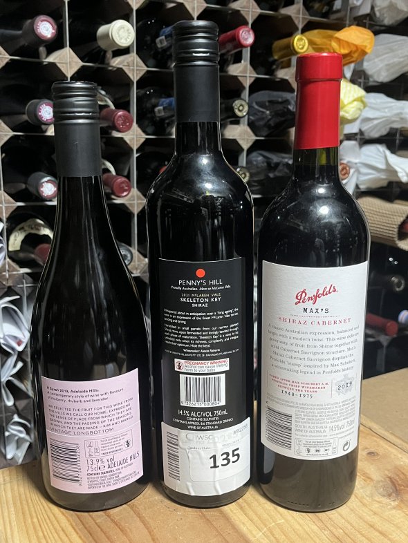 Aussie Red Trio: Penfolds, Penny's Hill, Vintage Longbottom 2019/2021
