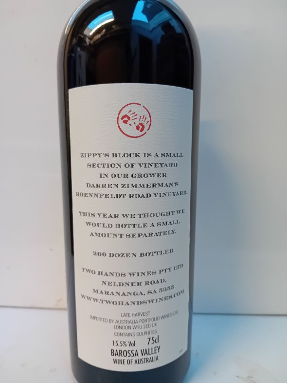 2004 Two Hands Zippy's Block Shiraz 98pts RP 