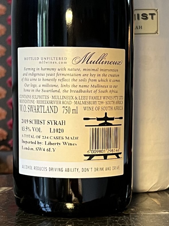 Mullineux, Syrah Schist, Swartland