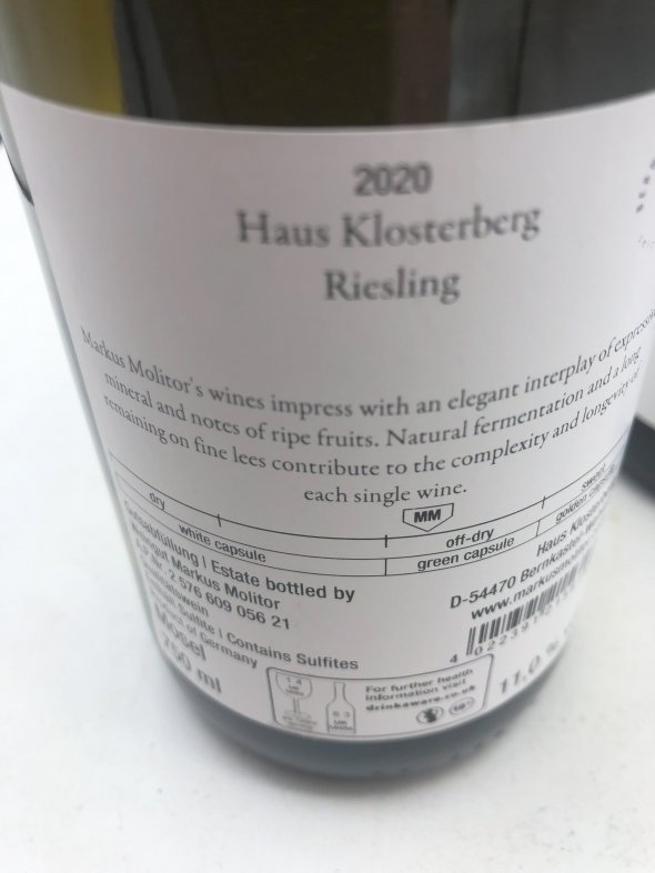 Markus Molitor, Haus Klosterberg Riesling, Mosel