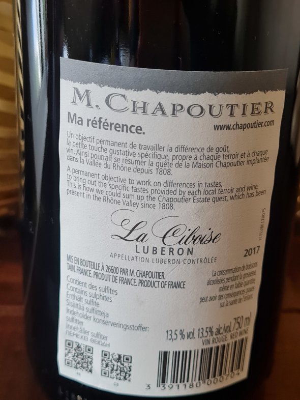 M. Chapoutier, Luberon, La Ciboise