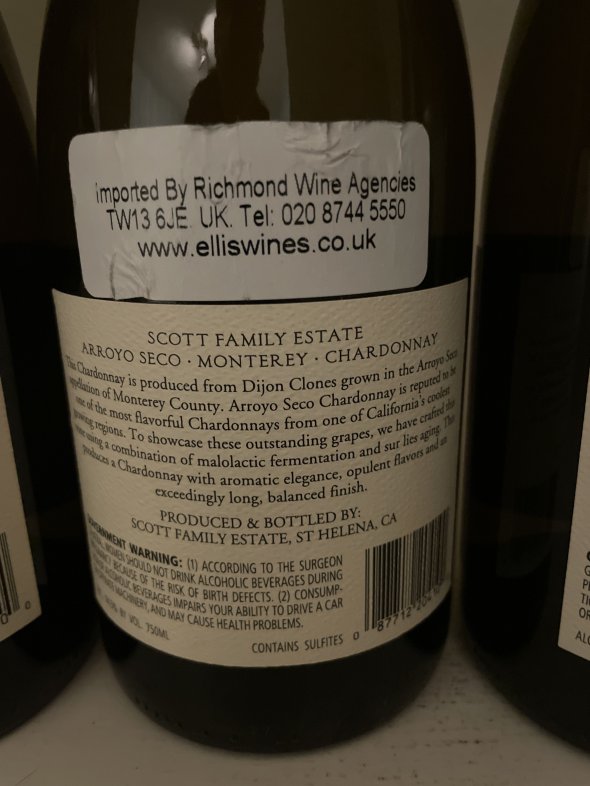 Scott Family, Chardonnay Dijon Clone, Monterey