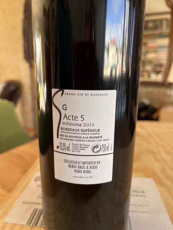 G Acte 5, Guinaudeau, Bordeaux Superieur