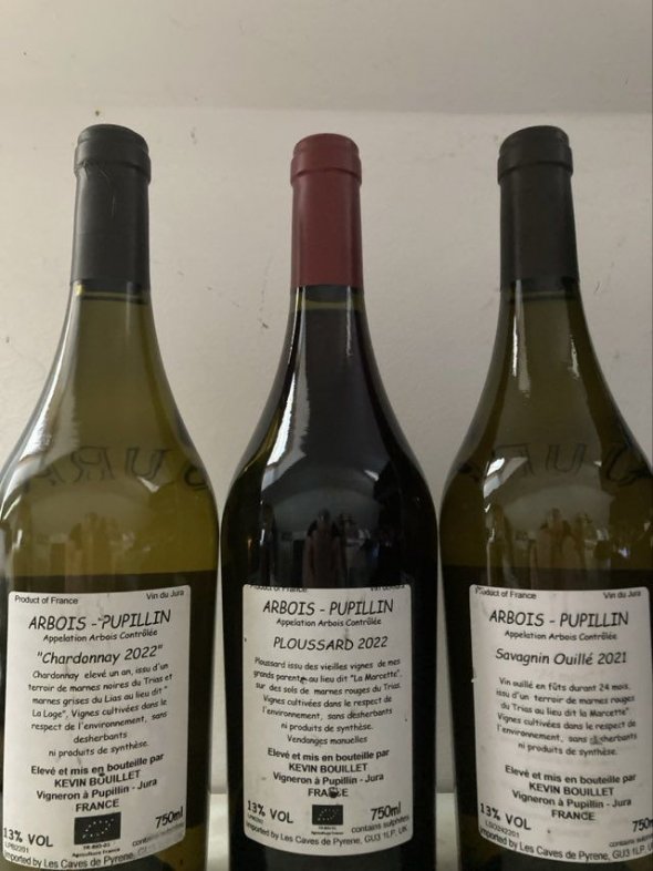 Ouill&eacute; 24 Months Savagnin 2021 - La Marcette Ploussard 2022 - Pepin Blanc Chardonnay 2022 Kevin Bouillet, ARBOIS
