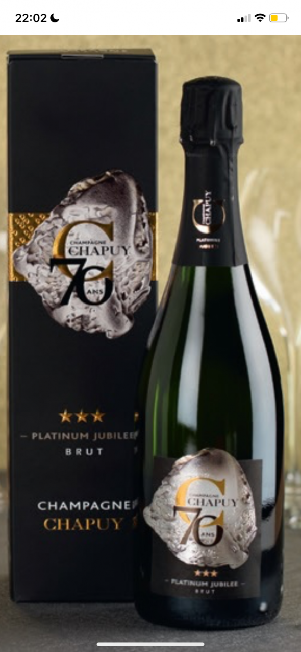 Champagne Chapuy, Platinum Jubilee Cuvee , 70 years Anniversary label, 2009 Wine base, 6 x75cl case
