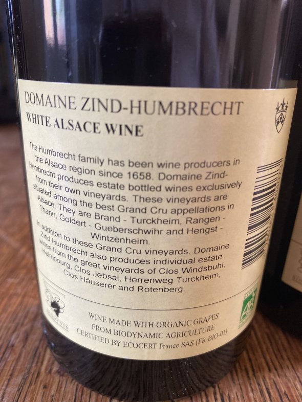 Domaine Zind Humbrecht, Clos Jebsal Pinot Gris Vendanges Tardives