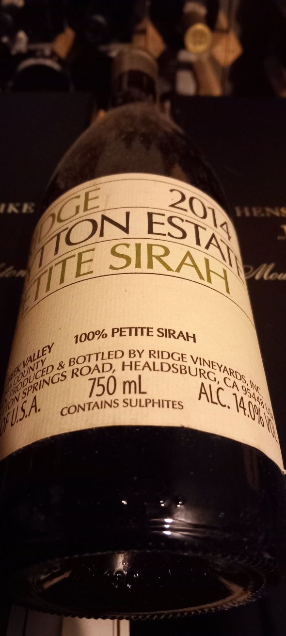 Ridge, Lytton Estate Petite Sirah, Dry Creek Valley