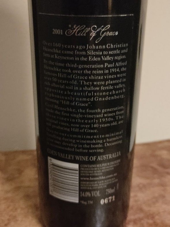 Henschke, Hill of Grace Vineyard, Eden Valley