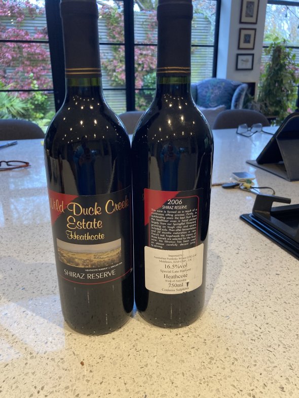 Wild Duck Creek Estate, Reserve Shiraz, Heathcote