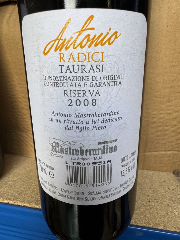 Mastroberardino, Radici Riserva Antonio, Taurasi