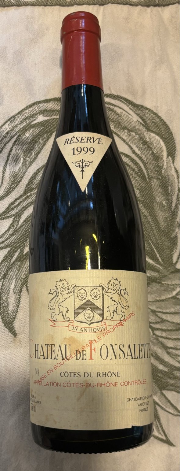 Chateau de Fonsalette, Cotes du Rhone, Rouge