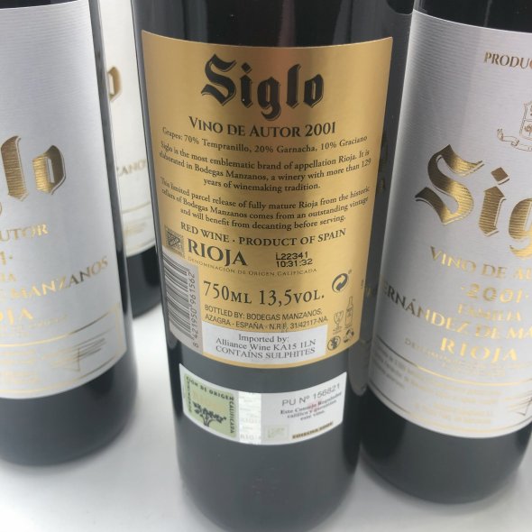 Siglo 2001 Vino De Autor Familia Fernandez De Manzanos Rioja