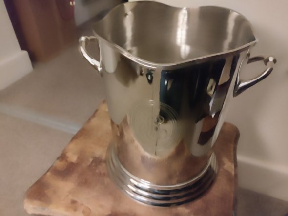 Louis Roederer Champagne cooler on Brass with Silver Plated (Large)