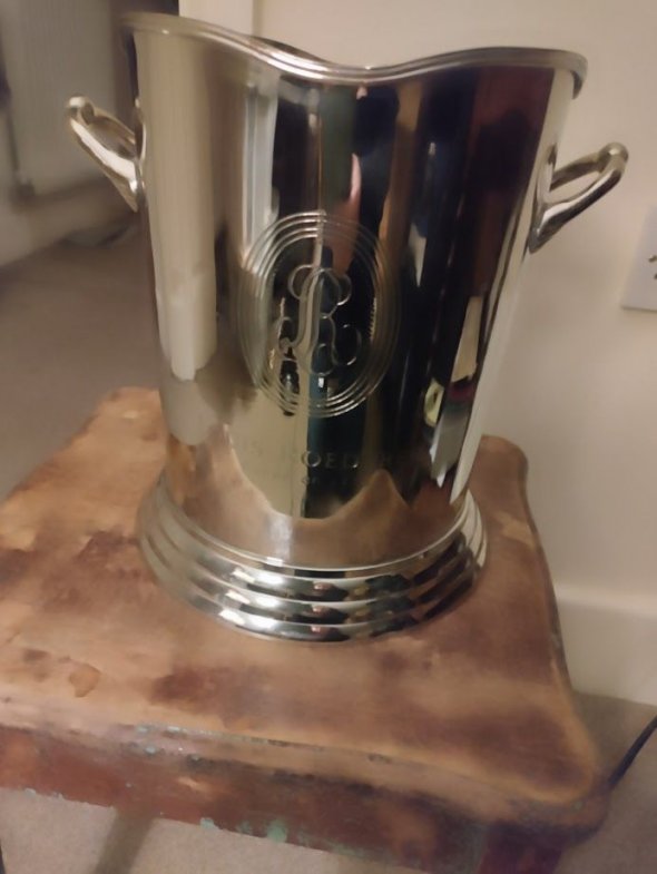 Louis Roederer Champagne cooler on Brass with Silver Plated (Large)
