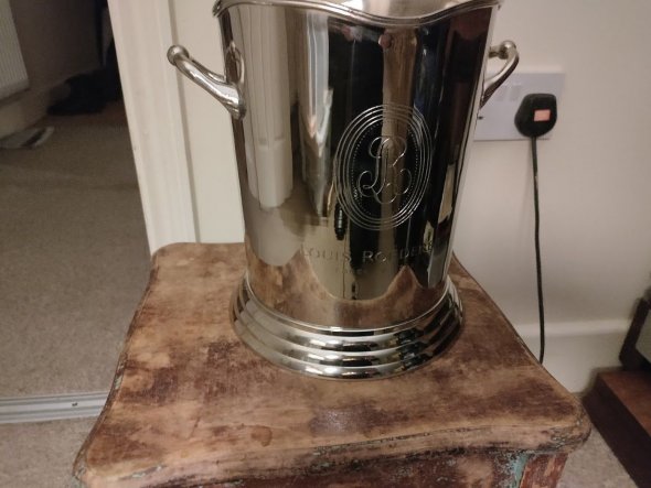 Louis Roederer Champagne cooler on Brass with Silver Plated (Large)