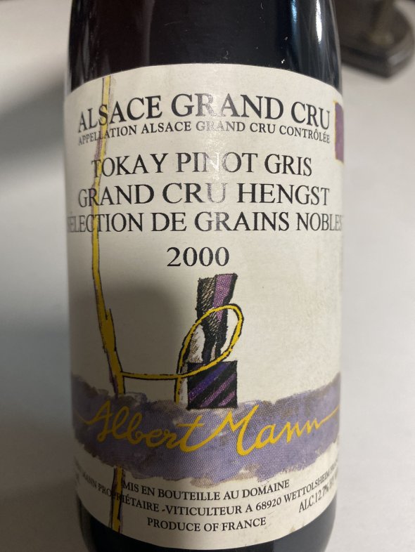 Tokay pinot gris grand cru Hengst selection de grains nobles 2000