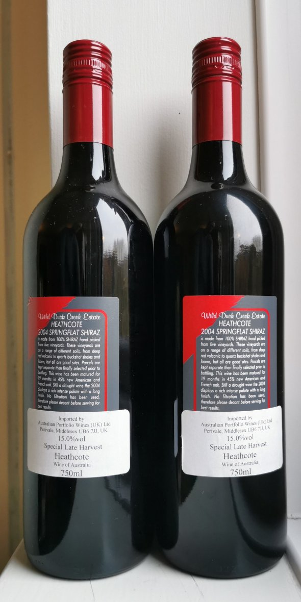 Wild Duck Creek Estate, Springflat Shiraz, Heathcote
