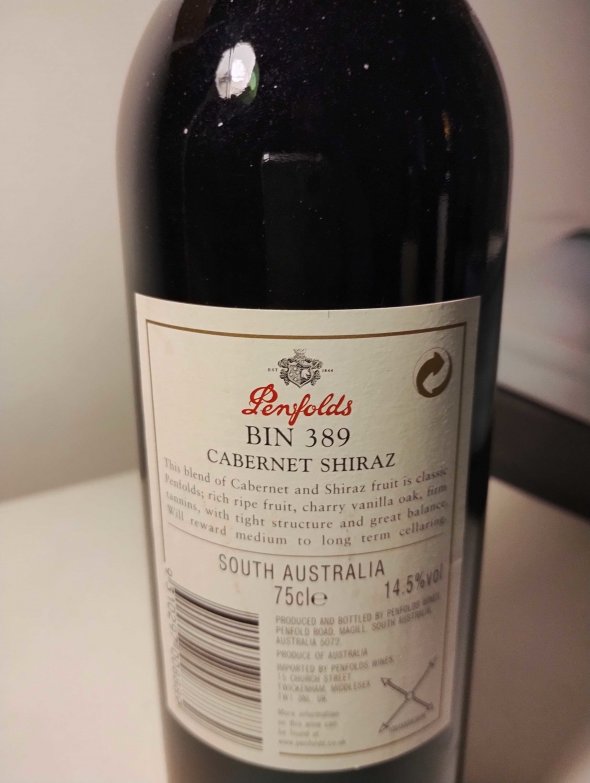 Penfolds, Bin 389 Cabernet Shiraz, South Australia