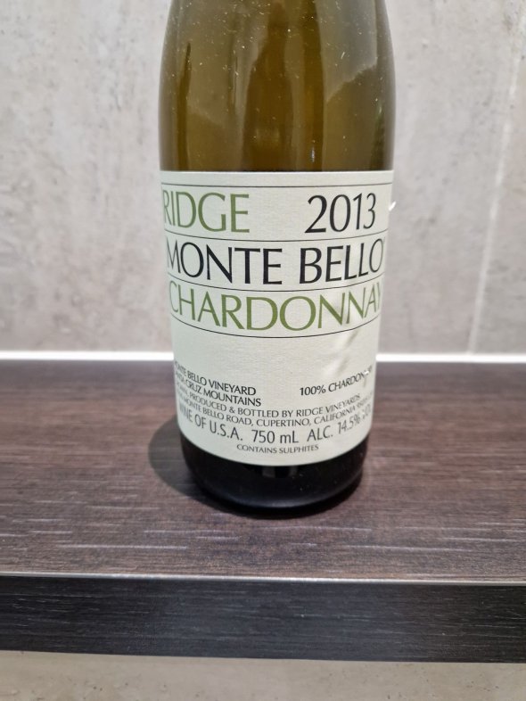 Ridge, Monte Bello Chardonnay, Santa Cruz Mountains
