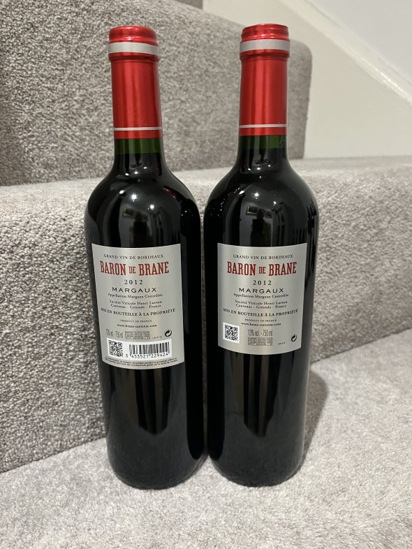 2012 (2 bottles) Baron de Brane, Margaux