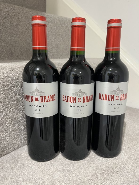 2012 (3 bottles) Baron de Brane, Brane Cantenac Margaux