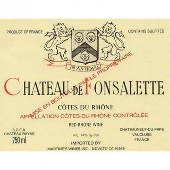 Chateau de Fonsalette, Cotes du Rhone, Rouge Reserve