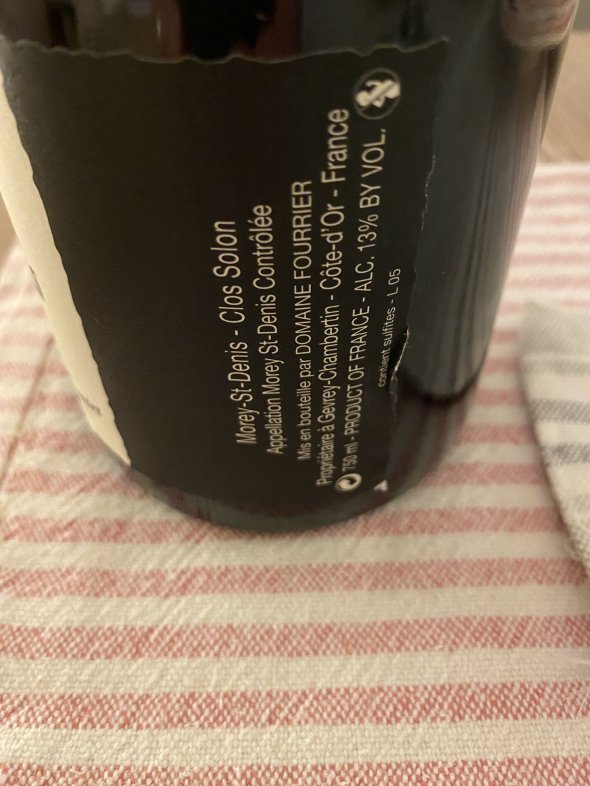 Morey St-Denis Clos Solon Vielle Vigne Domaine Fourrier