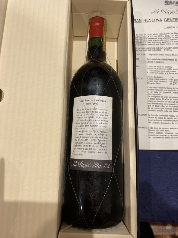 La Rioja Alta, Gran Reserva Centenario, Rioja