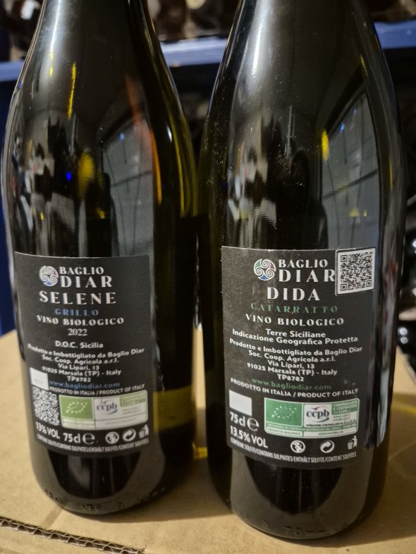 Baglio Diar Dida Cattaratto & Selene Grillo Vino Biologico 2022