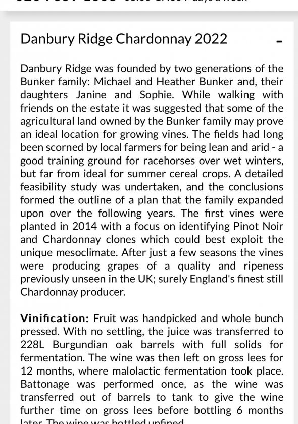 Danbury Ridge Estate Chardonnay 