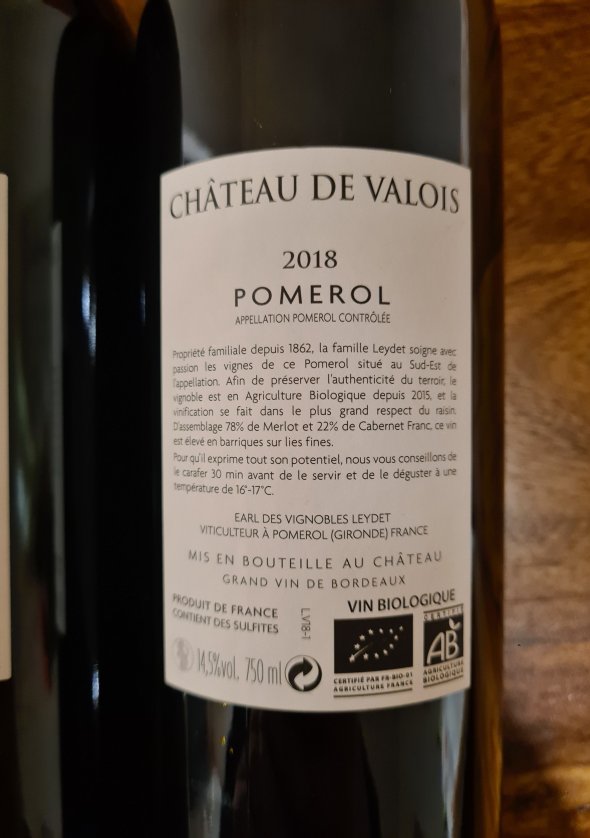 Chateau de Valois, Pomerol